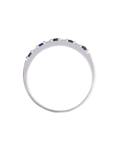 Bague Séoul Diamants 0.11 ct & Saphirs 0.25 ct or blanc