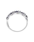 Bague Astéria Diamants 0.05 ct, Saphirs 0.37 ct & Topazes 0.49 ct or blanc