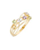 Bague Colorama Citrine 0.08 ct Topazes 0.17 ct Améthyste 0.10 ct & Péridots 0.19 ct Or Jaune