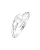 Makira Perlenring aus 0,04 ct Diamant und Weißgold