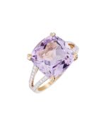 Bague Pink Fiction Diamants 0.25 ct & Améthyste 7.92 cts or jaune