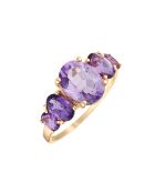 Bague Violet Hill Améthystes 3.23 cts or jaune