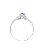 Anello con diamante Marotiri 0,07 ct Tanzanite 0,80 ct in oro bianco
