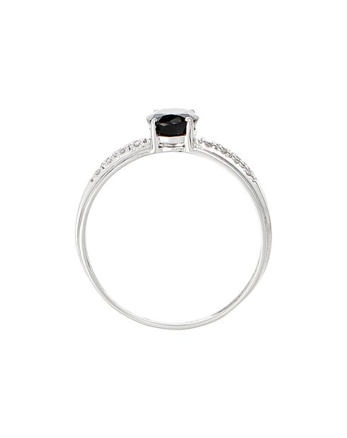 Bague Rimatara Diamants 0.05 ct Saphirs 1 ct or blanc