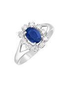 Bague Bahia Diamants 0.21 ct Saphirs 1 ct or blanc