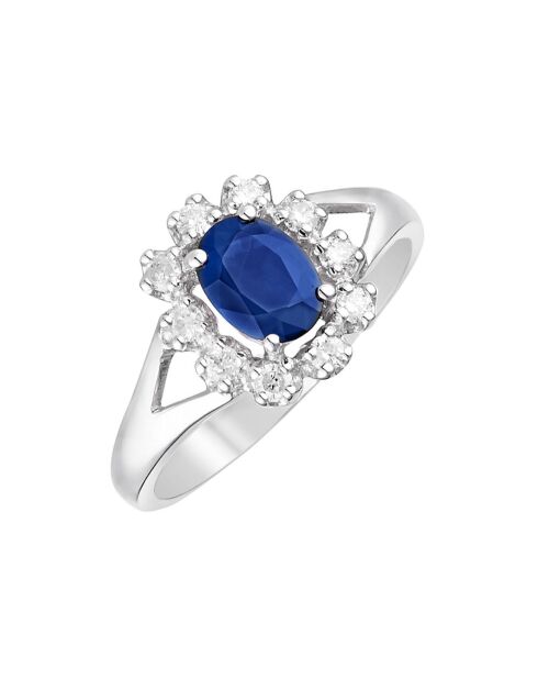 Bague Bahia Diamants 0.21 ct Saphirs 1 ct or blanc