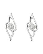 Boucles d'Oreilles Luxultime Or Blanc Diamants 0.05 ct