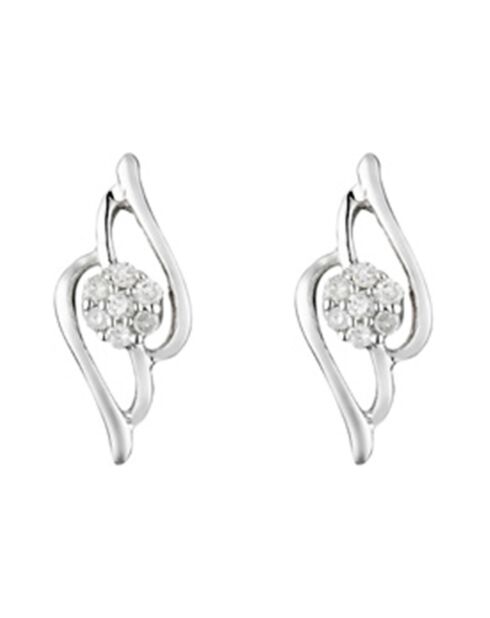 Boucles d'Oreilles Luxultime Or Blanc Diamants 0.05 ct
