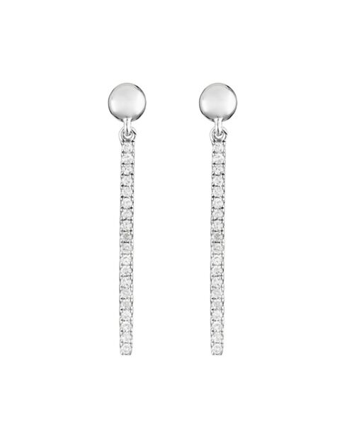 Boucles d'oreilles Pendants Velours Diamants 0.20 ct or blanc