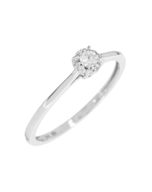 Bague Amoureuse diamants 0.1 ct or blanc