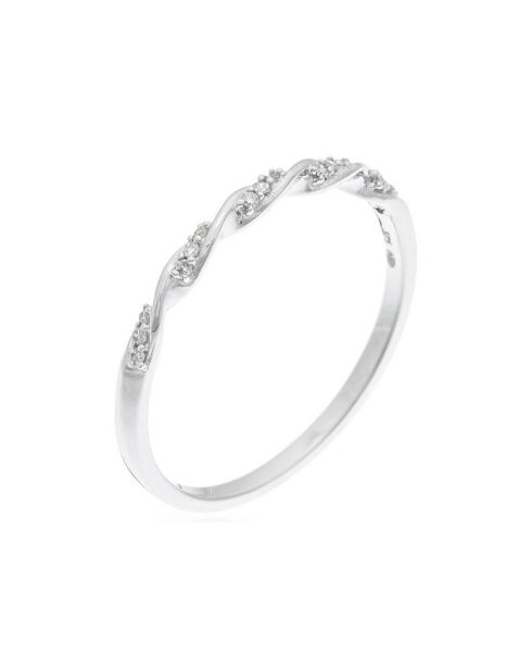 Bague Eternelle Torsade Diamants 0.05 ct or blanc