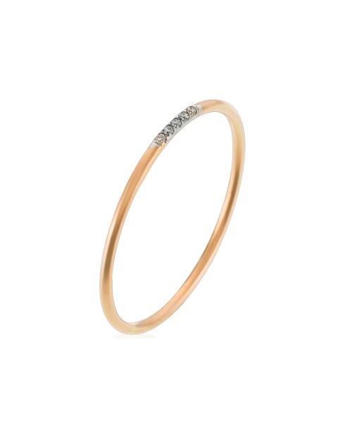 Bague Alliance Humilité Diamants 0.02 ct or rose