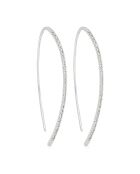 Boucles d'Oreilles Lianes précieuses Diamants 0.15 ct or blanc