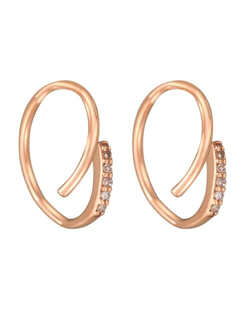 Boucles d'Oreilles Joli tourbillon Diamants 0.03 ct or rose