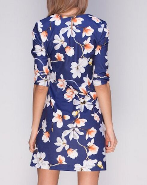 Robe à imprimé fleuri bleue