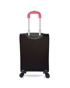 Joanna-E 55 cm zwarte dubbele cabinekoffer met 4 wielen