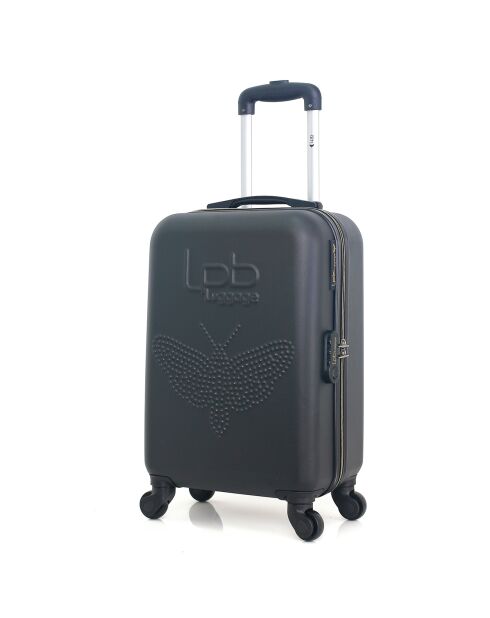 Cabinekoffer 4 enkele wielen & Vanity Francette-H 50/30cm zwart