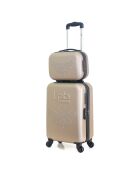 Handkoffer met 4 enkele wielen & Vanity Francette-H 50/30cm beige