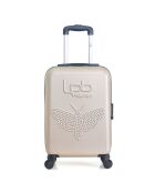 Handkoffer met 4 enkele wielen & Vanity Francette-H 50/30cm beige