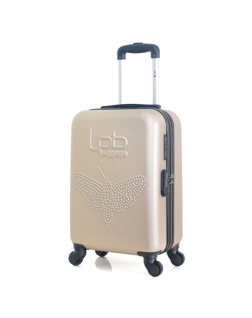 Handkoffer met 4 enkele wielen & Vanity Francette-H 50/30cm beige