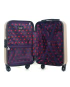 Handkoffer met 4 enkele wielen & Vanity Francette-H 50/30cm beige