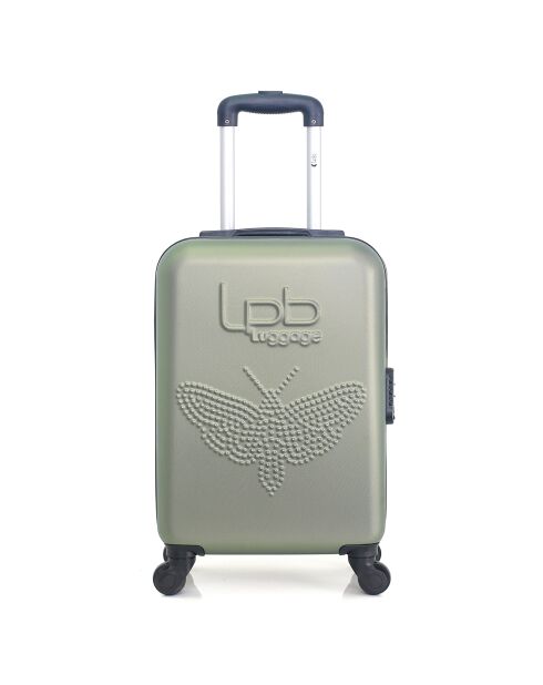 Handkoffer met 4 enkele wielen & Vanity Francette-H 50/30 cm khaki