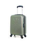 Handkoffer met 4 enkele wielen & Vanity Francette-H 50/30 cm khaki