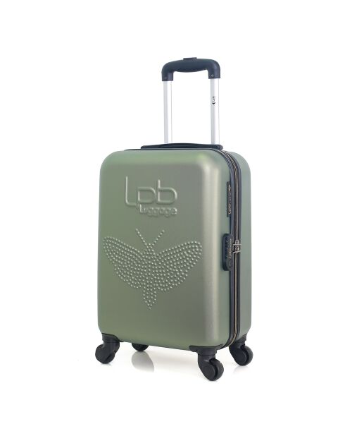 Handkoffer met 4 enkele wielen & Vanity Francette-H 50/30 cm khaki