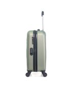 Handkoffer met 4 enkele wielen & Vanity Francette-H 50/30 cm khaki