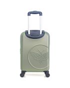 Handkoffer met 4 enkele wielen & Vanity Francette-H 50/30 cm khaki