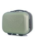 Handkoffer met 4 enkele wielen & Vanity Francette-H 50/30 cm khaki