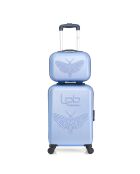 Cabinekoffer 4 enkele wielen & Vanity Francette-H 50/30cm blauw