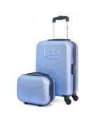 Cabinekoffer 4 enkele wielen & Vanity Francette-H 50/30cm blauw