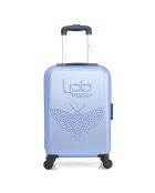 Cabinekoffer 4 enkele wielen & Vanity Francette-H 50/30cm blauw