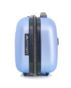 Cabinekoffer 4 enkele wielen & Vanity Francette-H 50/30cm blauw