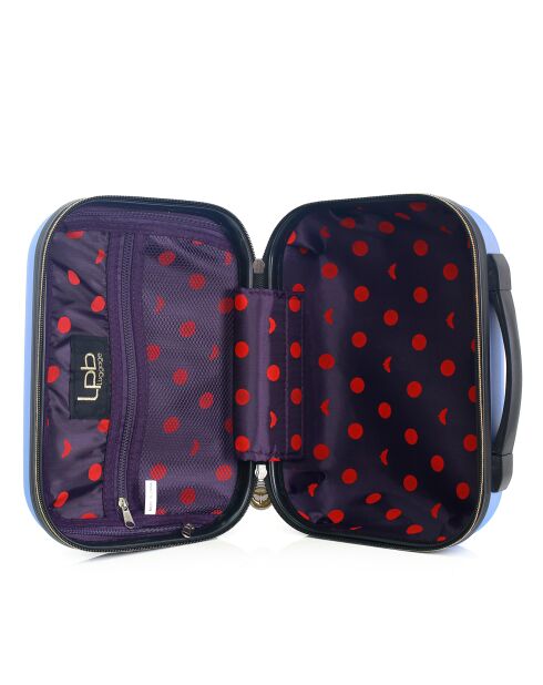 Cabinekoffer 4 enkele wielen & Vanity Francette-H 50/30cm blauw