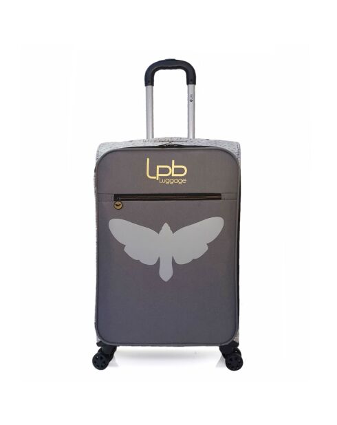 Valise Long Séjour 4 roues doubles Clara 78 cm grise