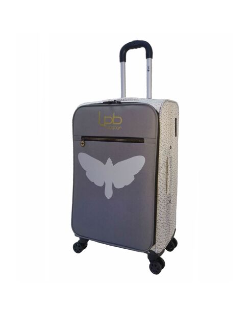 Valise Long Séjour 4 roues doubles Clara 78 cm grise