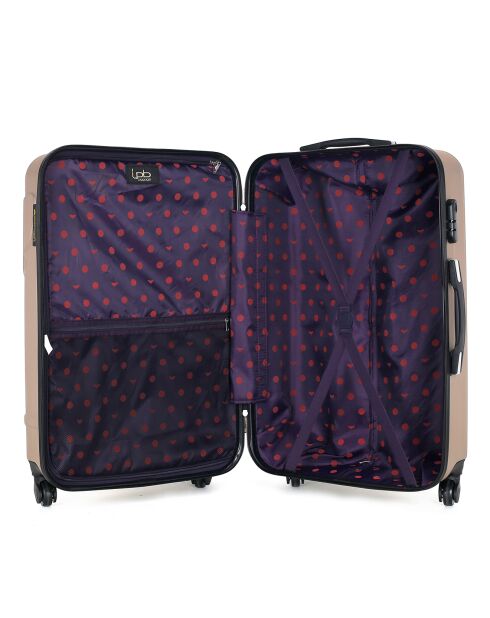 Valise Long Séjour 4 roues simples Norine-A 70 cm beige