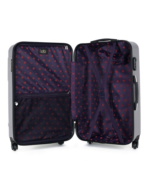 Valise Moyen Séjour 4 roues simples Norine-A 60 cm grise