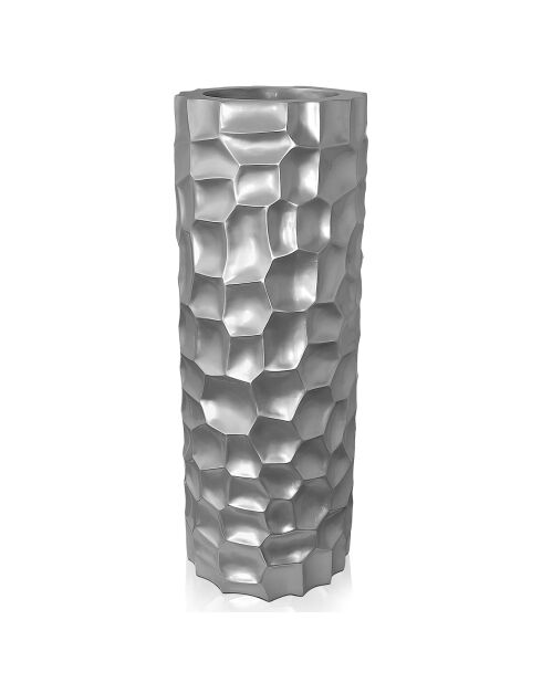 Sculpture vase colonne en mosaïque gris - D. 33xH. 90 cm