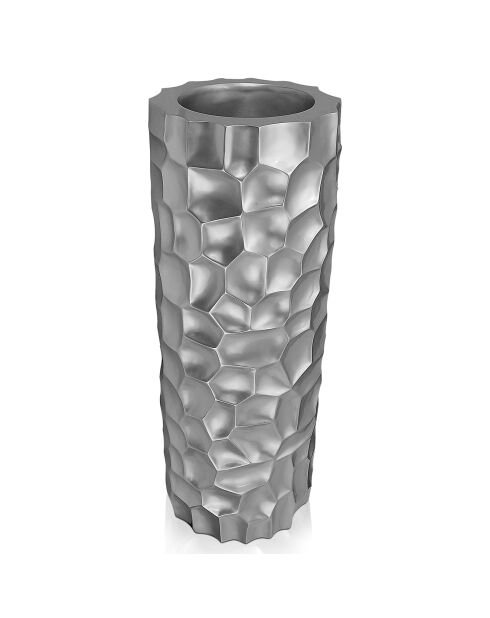 Sculpture vase colonne en mosaïque gris - D. 33xH. 90 cm