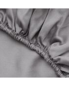 Drap housse 100% Satin de coton gris foncé