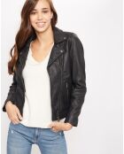 Veste en Cuir Félicie noire