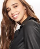 Veste en Cuir Félicie noire