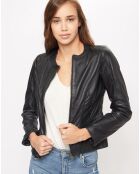Veste en Cuir Farah noire