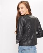 Veste en Cuir Farah noire