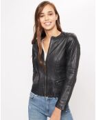 Veste en Cuir Farah noire
