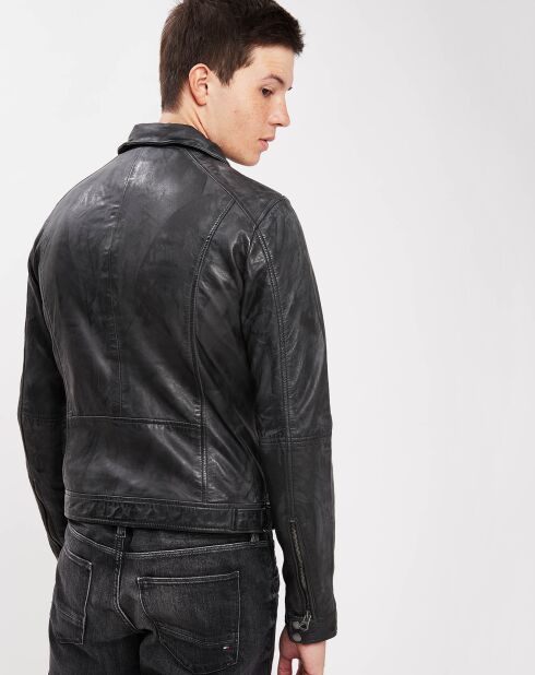 Vintage zwarte leren jas van Boris