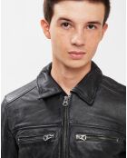 Vintage zwarte leren jas van Boris